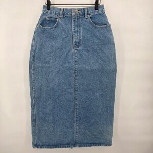 Cactus Jeans size 10 Denim Maxi Skirt Blue Wash Western Cowgirl Boho